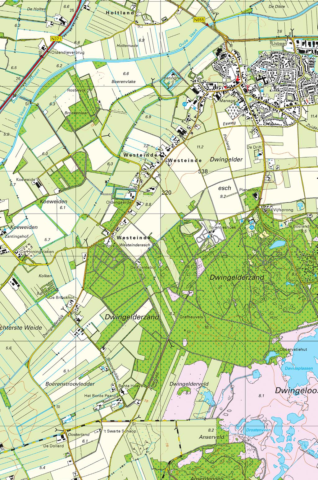 Route Dwingeloo-Oldergaerde Tik op de nummers voor informatie 2 1 3