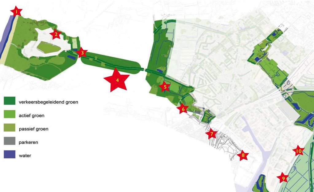 fig. 4 Groenbeleidsplan gemeente Beverwijk: Groenkwaliteit Locaties boorlocaties (tijdelijk) en