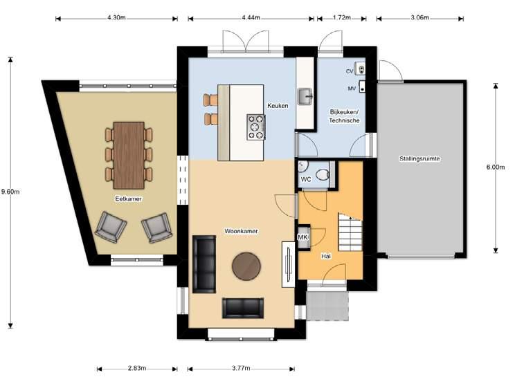 Wonen in een schitterend landschap dat zich uitstrekt tot aan de horizon NETTO- VLOEROPPERVLAKTE Begane grond 79 m² Eerste verdieping 55 m²