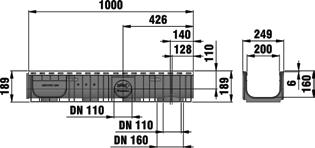 mazenrooster, mazen 15/25, zwart, vergrendeld hoogte afwateringsdoorsnede cm² instroomdoorsnede cm²/m artikelnr.