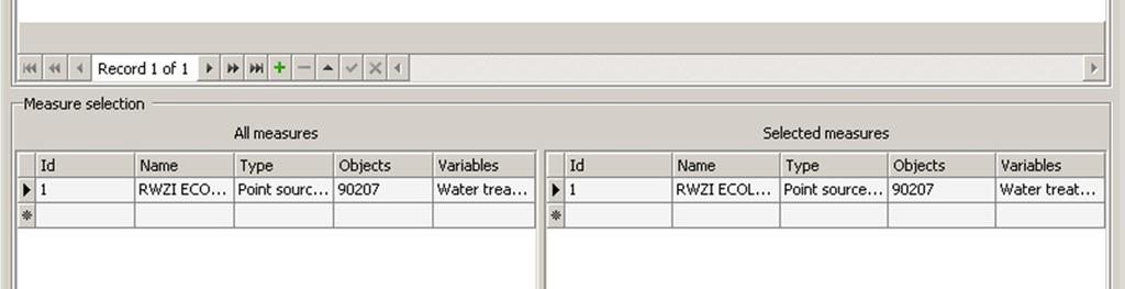 Door middel van het + teken kunnen knopen aan de selectie worden toegevoegd. 3.2.4.2 Maatregelpakketten De berekening van de KRW Verkenner kan alleen overweg met maatregelpakketten.