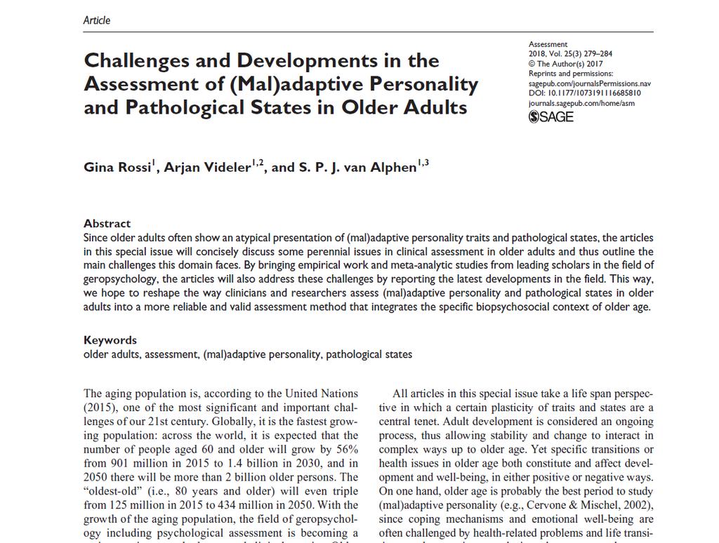 BPS bij ouderen? Prevalentie 55-65: 0,4% en 0,6 % subthresholds Afname prevalentie volledige BPS van middelbare leeftijd naar ouderdom (Debast et al.