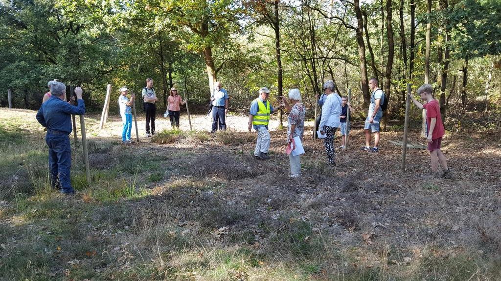 Zelf een paalkrans maken. (foto F.Kortlang) Onderhoud door het IVN Sinds 1992 onderhouden de leden van de IVN-werkgroep de grafheuvels in de bossen van Toterfout.