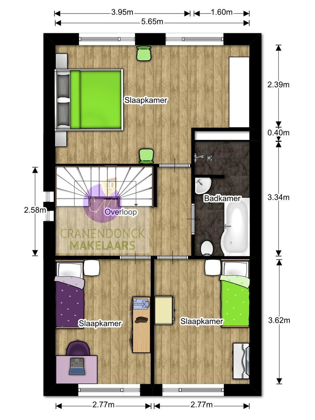 PLATTEGRONDEN Eerste verdieping Eerste verdieping 3D De brochure van de woning is met grote zorgvuldigheid