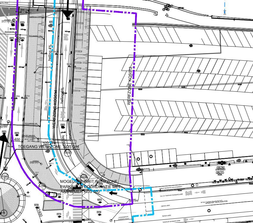 Voor de werken aan het stationsproject werd bijkomend de stationsparking Minister Tacklaan deels ingenomen als werfzone voor de bouw van de fiets- en openbaar vervoertunnel (KOS12).