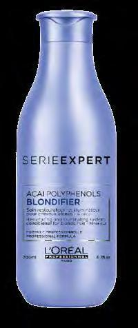 BLONDIFIER Voor BLONDE haren Acai Polyfenol: Anti-Oxidant tegengaan van het oxideren. Helpt het herstel en geeft glans BLONDIFIER COOL: Neutraliserende shampoos voor koel blond haar.