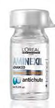 AMINEXIL ADVANCED Anti-haaruitval voeding Aminexil Versterkt de verankering van de vezel in de hoofdhuid gaat verharding van het collageen tegen (in vitro test) dat zich rond het haarzakje opstapelt