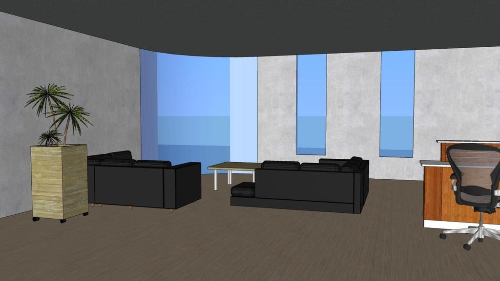 Lounge: Bij binnenkomst is er aan de rechterzijde, bij de grote ronde glaswand een kleine lounge te vinden.