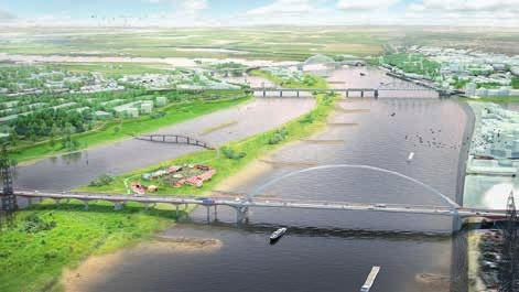 Bij Nijmegen is gekozen om de dijk bij Lent aan de noordzijde van de rivier de Waal 350 meter landinwaarts te verleggen.