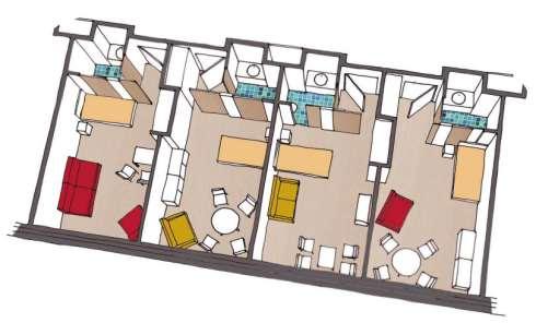 Kamer De kamers in het woonzorgcentrum Kloosterhof hebben een oppervlakte van 25m 2 en worden als volgt ingedeeld: een eigen