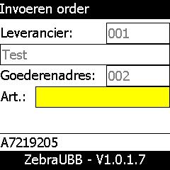 Toelichting: Het leveringsinformatiebestand geeft informatie over leveringsinformatie voor de desbetreffende leverancier. Deze wordt getoond na het invoeren/scannen van het artikelnummer. 4.