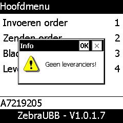 3 Orderopname Hoofdmenu Scherm 4 Invoer Actie 1 Verder naar 4.4 Orderopname Invoeren order 2 Verder naar 4.5 Orderopname - Zenden order 3 Verder naar 4.