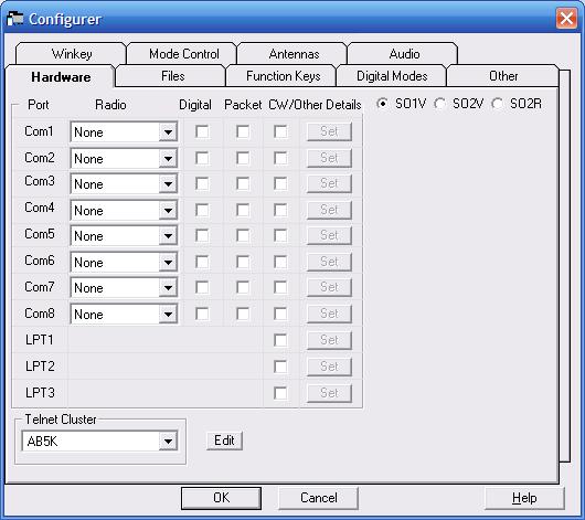 Hardware Setup (2) Selecteer Configure Ports Via de instelling bij Hardware en de