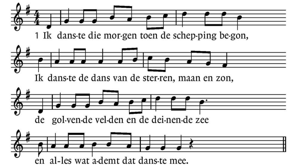 Gij voedt de vogels in de bomen, Gij kleedt de bloemen op het veld, o Heer, Gij zijt mijn onderkomen en al mijn dagen zijn geteld. Gij zijt ons licht, ons eeuwig leven, Gij redt de wereld van de dood.