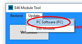 Volg vervolgens de instructies op het scherm. Indien er geen update is krijg je de mogelijkheid de laatste softwareversie opnieuw op de Module te installeren.