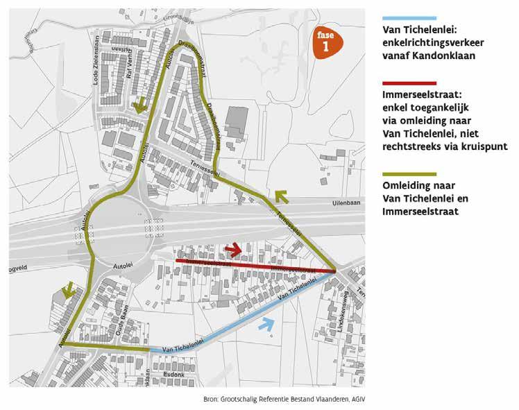Beste ouders, Op woensdag 4 februari beginnen de werken voor een nieuw rondpunt aan het kruispunt van de Van Tichelenlei en de Ternesselei. Hiervoor zal de verkeerssituatie tijdelijk verandert worden.