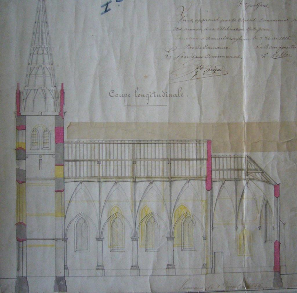 Kerk St-Mattheüs, Meensel Deel 4 : Het gebouw : verbouwingsplannen Op het eind van de 19 de eeuw waren er plannen om de kerk af te breken en een groter gebouw neer te zetten.