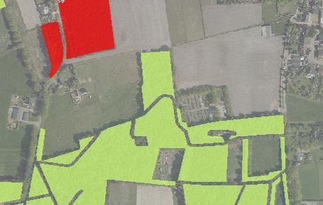 3.5 CONFLICTEN MET DE EHS EHS (groen, blauwe lijn is grens plangebied) Vanwege de ligging van het plangebied en de aard van de geplande ontwikkeling, zijn significant negatieve effecten op het