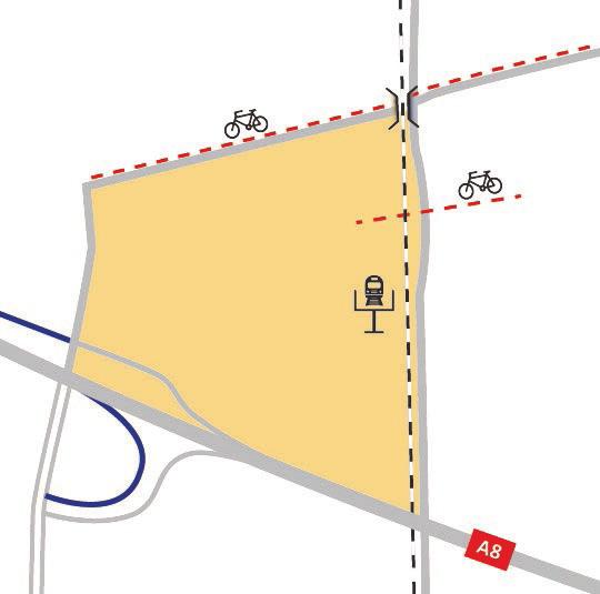 Afbeelding 6: oplossingsrichtingen: 2B, 3 en 4 Oplossingsrichting 0+: Eén ongelijkvloerse kruising voor langzaam verkeer (fietsers en voetgangers) ten zuiden van station Zaandijk Zaanse schans en
