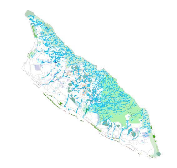 24 natuurlijke en meer open gebieden (Arikok, Saltspray) een toenemende bescherming van de landschappelijke en ecologische waarden plaats (centrumgebied-stedelijk gebied-woongebied met