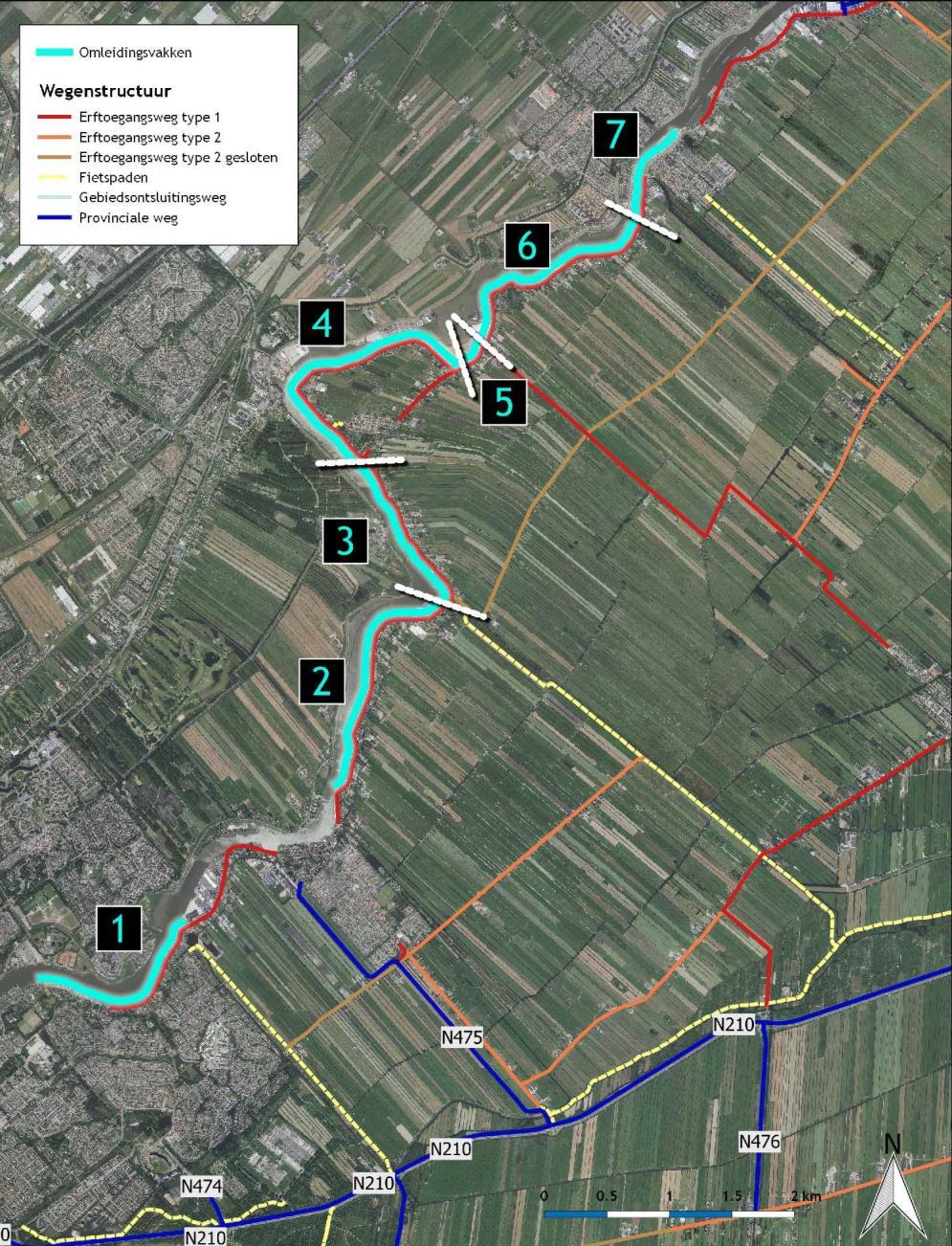 Figuur 1 Indeling Omleidingsvakken ten behoeve van de omleidingsstrategie Binnen dit gebied is de keuze gemaakt om alleen de trajecten Ouderkerk-Lageweg en Lageweg Gouderak te onderzoeken.