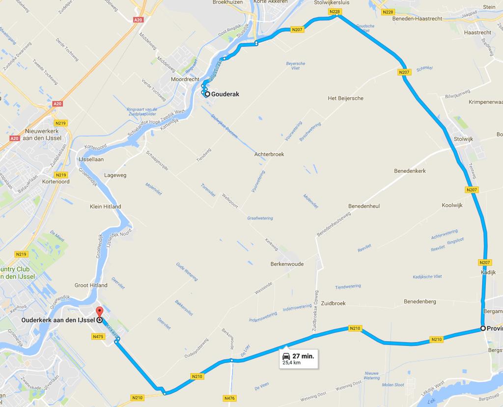 Figuur 8 Omleiding van de N-wegen tussen Gouderak en Ouderkerk aan den IJssel 6.1.