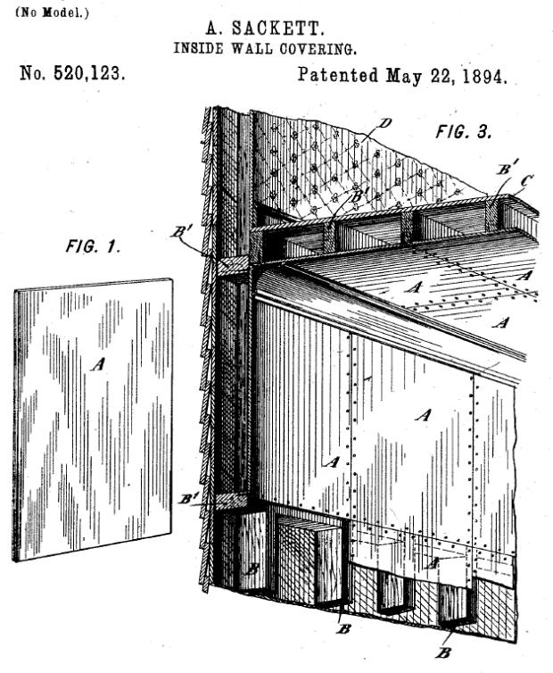 De gipskartonplaat: een patent wordt 125 jaar! Hoe het begon De eerste gipsplaat is in 1890 uitgevonden in de Verenigde Staten door twee ingenieurs uit New York, Augustin Sackett en Fred L. Kane.