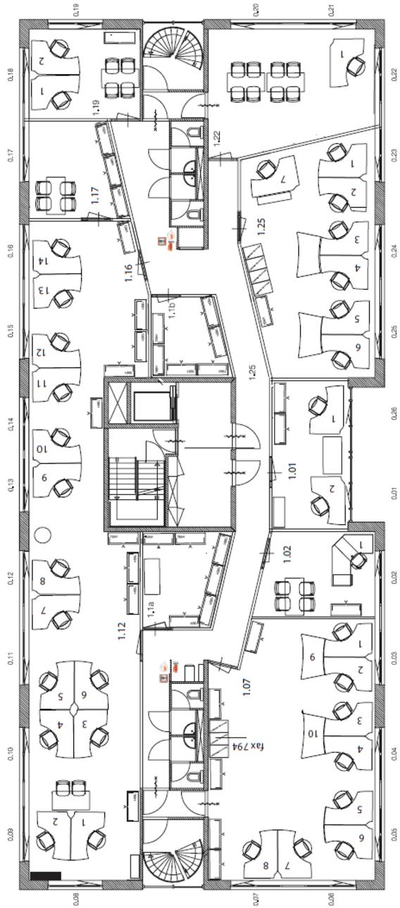 Plattegrond eerste verdieping H.A.