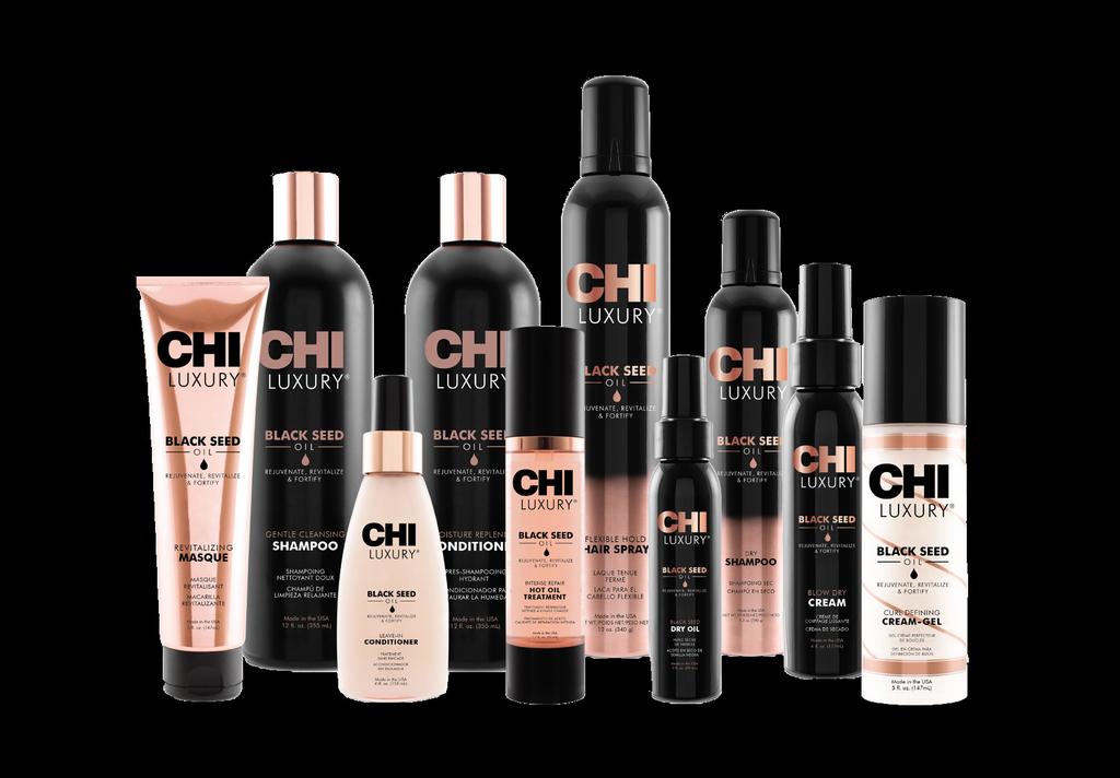 CHI LUXURY BLACK SEED OIL - HAIRCARE INTRO KIT - 3 Inhoud Aantal CHI Luxury Black Seed Oil - Gentle Cleansing Shampoo 355 ml 6 CHI Luxury Black Seed Oil - Moisture Replenish Conditioner 355 ml 3 CHI