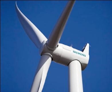 1.6 Siemens SWT 3.0-101 De direct-drive Siemens SWT 3.0-101 heeft een rotordiameter van 101 m en drie rotorbladen B49. Het nominale elektrische vermogen is 3 MW.