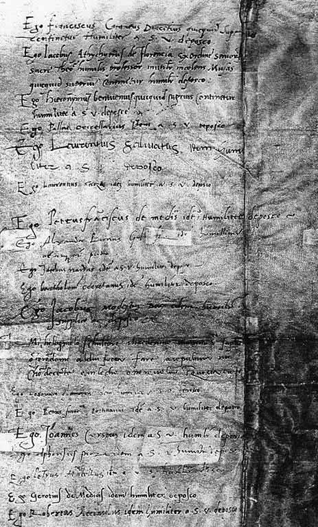 Afb. 111 Document in: Archivio di Stato, Firenze (Archivio Diplomatico, custodie), provenienza Spedale S.