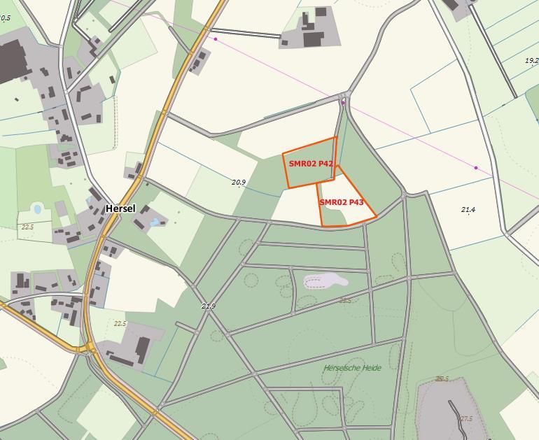 2 Ligging en oriëntatie De percelen die aanplant behoeven zijn gelegen ten oosten van het buurtschap Hersel in de gemeente Someren (zie figuur 1).