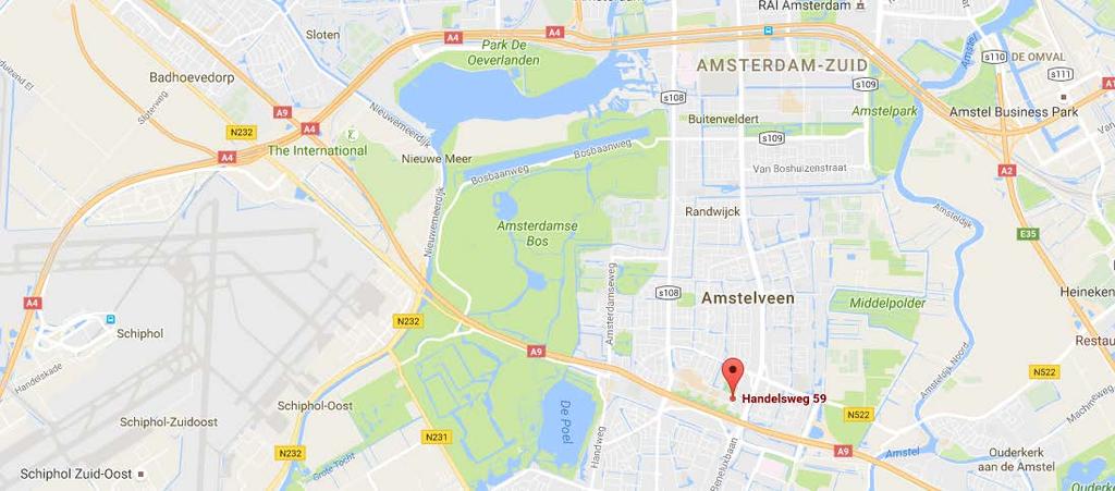 BEREIKBAARHEID Per auto: Uitstekende bereikbaarheid door de ligging naast de Beneluxbaan en nabij afslag 5 Amstelveen, van rijksweg A9 (Amsterdam - Alkmaar).