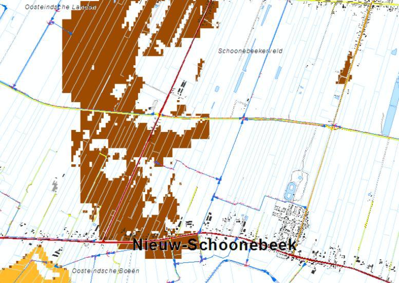 Figuur 2: Slecht doorlatende lagen omgeving van Nieuw-Schoonebeek (bron: waterschappen) Het gebied wordt overwegend getypeerd