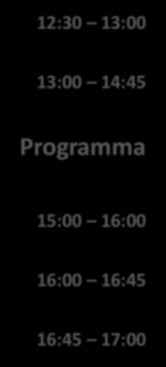 12:30 13:00 13:00 14:45 Programma Opening Michiel Brouwer /