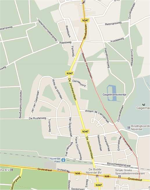 133 Blijf de weg volgen (door centrum, na verkeerslichten heuvel op) en sla linksaf de Holterberg op 144 Blijf de