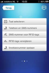 4 NEDERLANDS 7 SMS nr. voor RFID-tags (0-20 cijfers): 1.