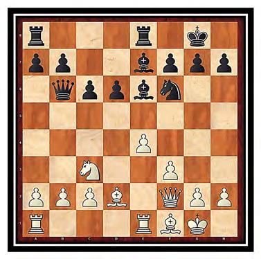 Euwe als wereldkampioen, zijn voorgangers en opvolgers 14.Pa4 Slecht. Het paard gaat uit het spel en de koning wordt blootgesteld. Beter is 14. Dxb6 axb6 15. Le3 of a4. 14...Dxf2+ 15.Kxf2 d5 16.e5 16.
