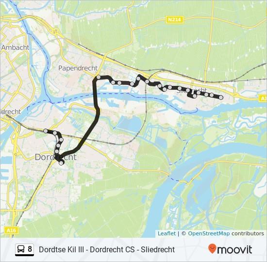 Richting: Sliedrecht 22 haltes BEKIJK LIJNDIENSTROOSTER Dordrecht Centraal Station (Perron B) 41 Burgemeester De Raadtsingel, Dordrecht Dordrecht Transvaalstraat 68 Christiaan de Wetstraat, Dordrecht