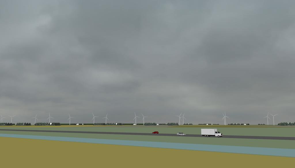 20 Boven: De Boemerangopstelling tesamen met de bestaande waterkaaptocht, gezien vanaf de A7 bij Wieringerwerf.