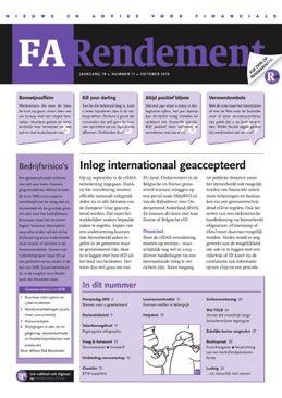 1/2 Formule Tarieven Technische specs FA Rendement Redactionele informatie Titel: FA Rendement Oplage: Meeleesfactor: Bereik: 3.800 ex 2,3 8.