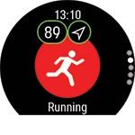 De cirkel om het GPS-pictogram wordt groen wanneer de GPS gereed is. Het horloge meldt je dat met een trilling. Het horloge heeft je hartslag gevonden zodra je hartslag wordt weergegeven.