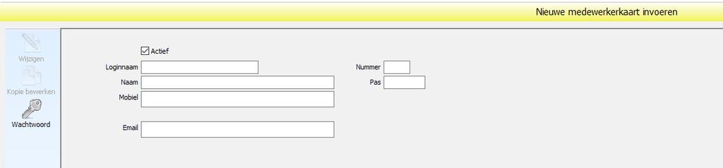 Door op de knop Wachtwoord te drukken, kunt u een wachtwoord voor deze medewerker instellen.