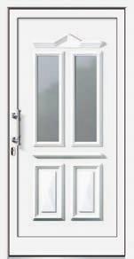 219) witte voordeur Classic-Line aanvullende opties aan een of aan weerszijden vleugelafdekkend deurblad driedubbel warmte-isolatieglas tot Ug 0,7 W/m²K hoogwaardig designglas vrije kleurkeuze uit