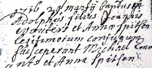 Maria Elisabeth Wouters, gedoopt op 21 juni 1705 te Gulpen [doopgetuigen: Wernerus Wouters, Joanna Oleslegers]. 2. Lambertus Wouters, gedoopt op 3 