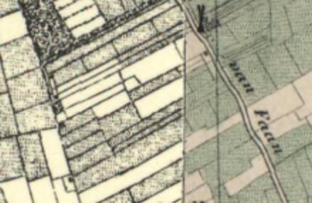 Figuur 5-2 Historische situatie rond 1860 (links) en 1930 (rechts) 5.2 Landschappelijke positie Hoogteligging en bodemopbouw t Faan ligt in een open en laaggelegen bemalen gebied.