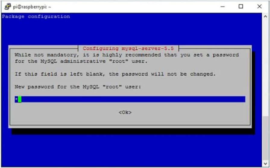 Soms installeert de computer het MySQL pakket zonder om een wachtwoord te vragen.