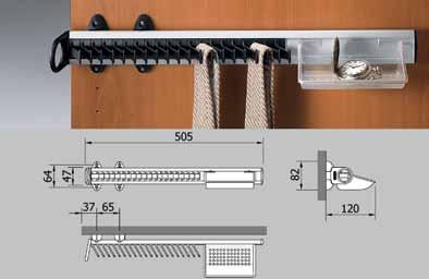 1635 - om voorgaande dashouders aan de onderkant van een legplank te bevestigen - kan voor 1 of 2 dashouders gebruikt worden 013416 zwart 52 mm 102 mm 100