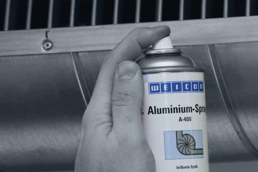 Aluminium Spray A-100 Aluminium Spray A-400 Beschermt tegen roest en corrosie, slijtvast Met hoge glans Montagepasta s WEICON Aluminium Spray A-100 is slijtvast, is bestand tegen vele verdunde zuren