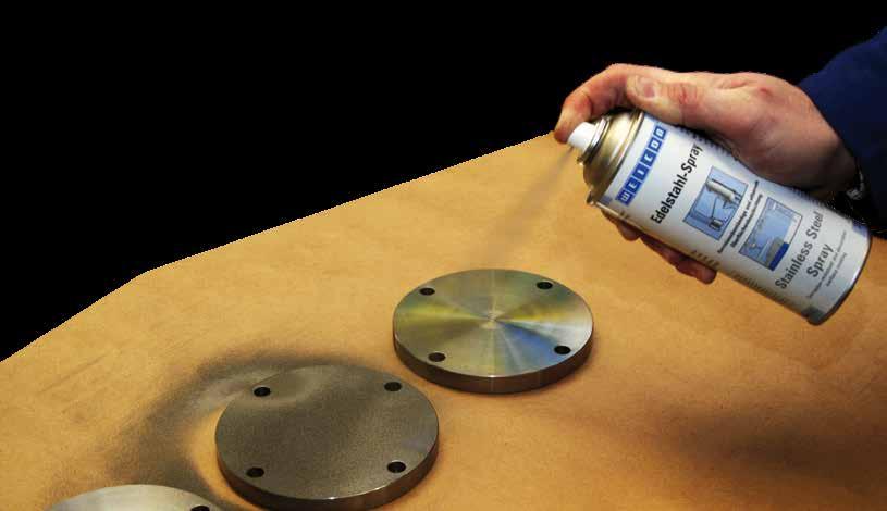 Technische Sprays Oppervlak- en corrosiebescherming Roestvrij-Staal Spray Roestvrij-Staal Spray speciaal helder Corrosiebestendige en effectieve oppervlakcoating WEICON Roestvrij-Staal Spray is een